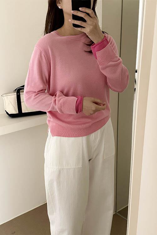 coloration knit (pink)